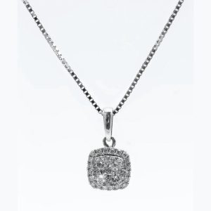 Home diamond silver necklace