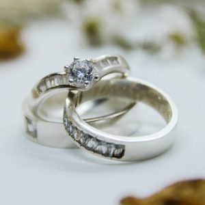 Home platinum couple ring